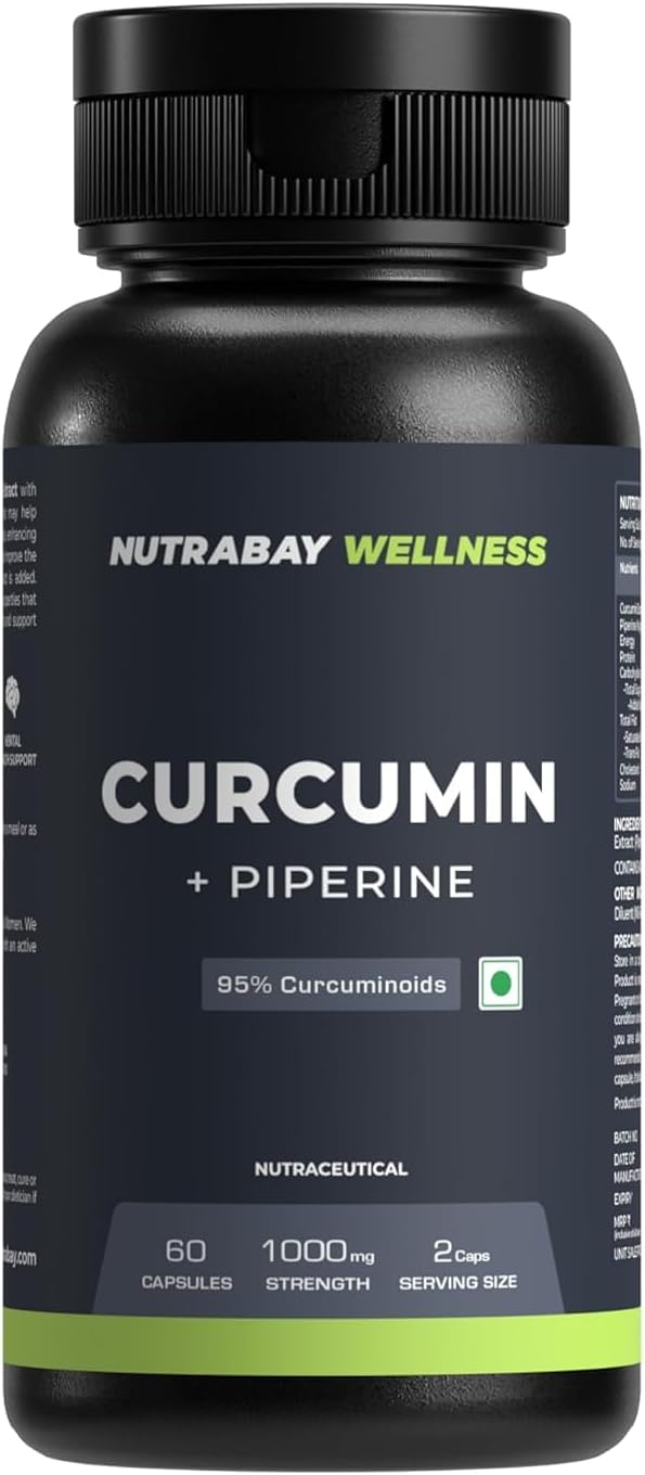 Natural Immune Support - 1000mg-Curcumin with Piperine with 95% Curcuminoids 60 Veg Capsules