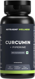 Natural Immune Support - 1000mg-Curcumin with Piperine with 95% Curcuminoids 60 Veg Capsules