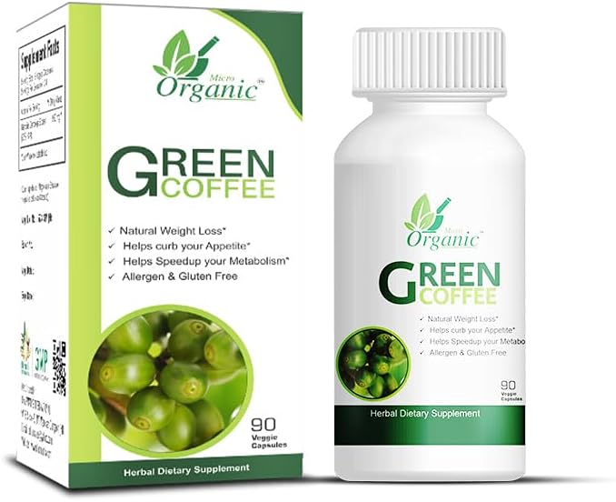 Green Coffee Bean Extract 480mg with Magnesium Stearate Venetable Cellulose (Capsules) 180 Capsules Pack of 2 (90 Pills x2)