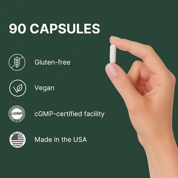 L-Ergothioneine Supplement 30mg(EGT)/Serving 6X Ergothioneine Mushroom Extract Supplements Longevity Immune Support Heart Health &amp Brain Supplement Lab Tested Made in USA (90 Servings)