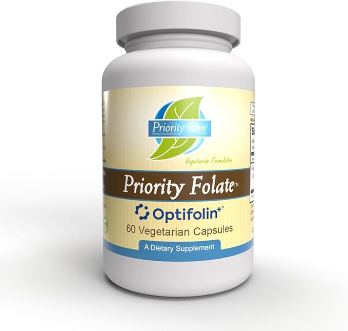 Priority One Vitamins - Priority Folate 60 Capsules - Superior Folate Supplementation with Optifolin+™ 5MTHF Folate*