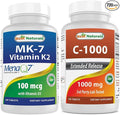 Best Naturals Vitamin K2 (MK7) with D3 &amp Vitamin C 1000 mg