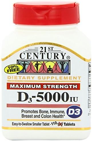 21st Century D 5000 iu Tablets 110-Count Pack of 5