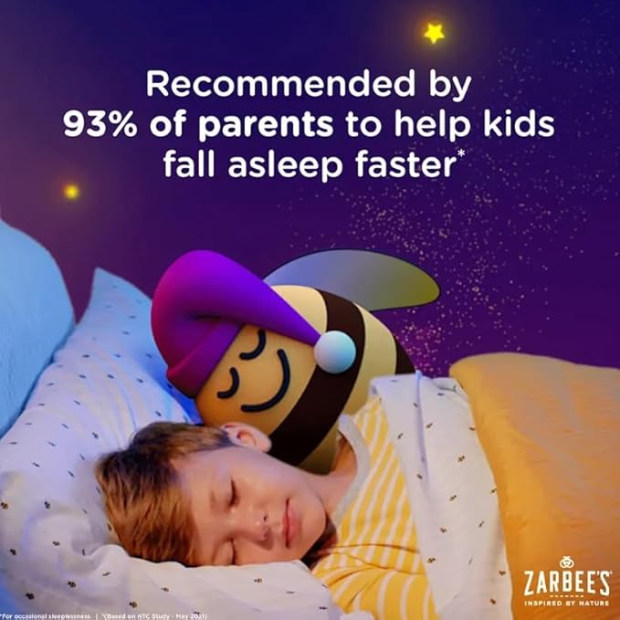 Zarbee's Kids 1mg Melatonin Gummy Drug-Free &amp Effective Sleep Supplement for Children Ages 3 and Up Natural Berry Flavored Gummies 50 Gummies - 1 Count