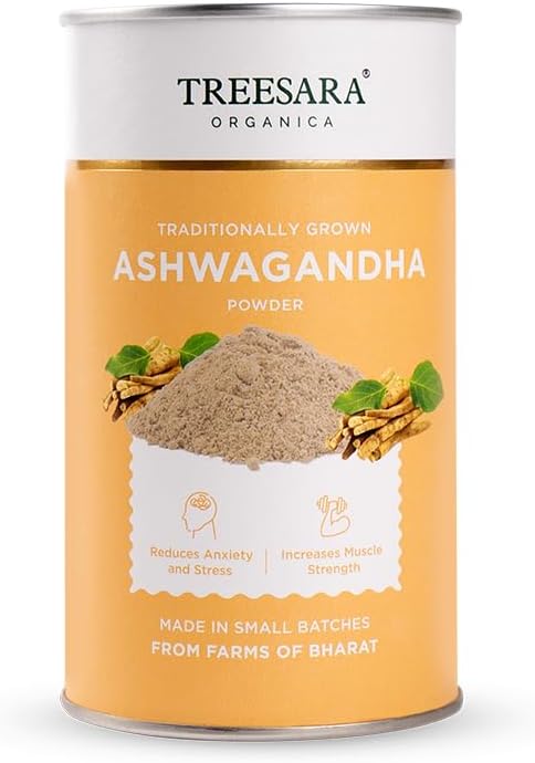 Organic Ashwagandha Root Powder Non-GMO Natural Ayurvedic Herbal for Immunity Bost Indian Ginseng High in Fiber and Low in Calories (3.5 Ounce)