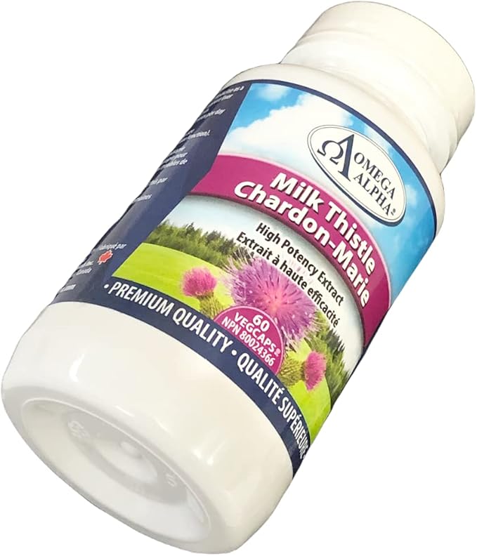 Omega Alpha Milk Thistle (Standardized Extract)-Support Healthy Liver Function 60 Veg Capsules