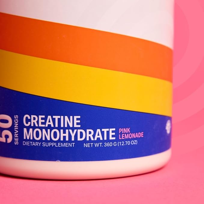 Podium Nutrition Solos | Creatine Monohydrate 50 Servings Pink Lemonade Boost Athletic Performance