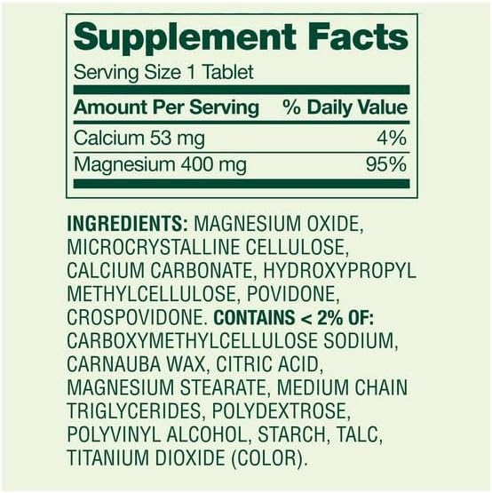 H4U - Spring Valley Magnesium Dietary Supplement Tablets for Bone and Muscle Health 400 mg 250 Count