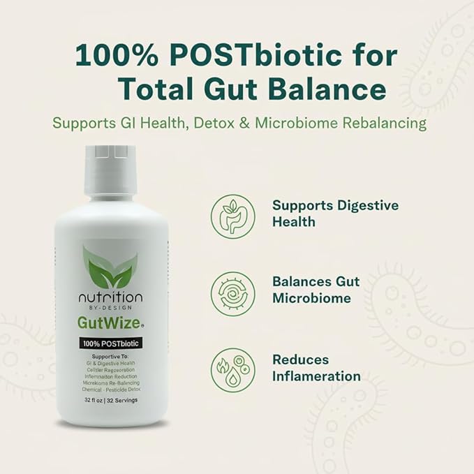 GutWize Total Health Bundle – 2 Bottles 100% Postbiotic + 2 Bottles Humic/Fulvic Blend – Gut &amp Digestive Support Microbiome Balance Natural Wellness Supplement Pack