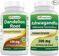 Best Naturals Dandelion Root 520 mg &amp Ashwagandha Extract 500 Mg