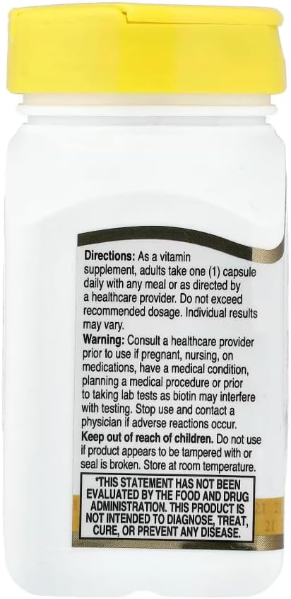 21st Century Biotin 5000 Mcg Capsules 110-Count (Pack of 3)