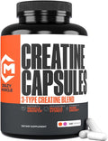 Crazy Muscle Creatine Capsules 5g of Premium 3X ThreeAtine Pre Workout Bulk Mass Gainer High Absorption Easy to Take Creatine Monohydrate Optimum Performance for Men Women 360 Capsules
