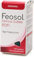 Feosol Ferrous Sulfate Iron Original Tablets 120 ea (Pack of 12)