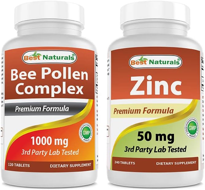 Best Naturals Bee Pollen Complex 1000 mg &amp Zinc Gluconate 50mg