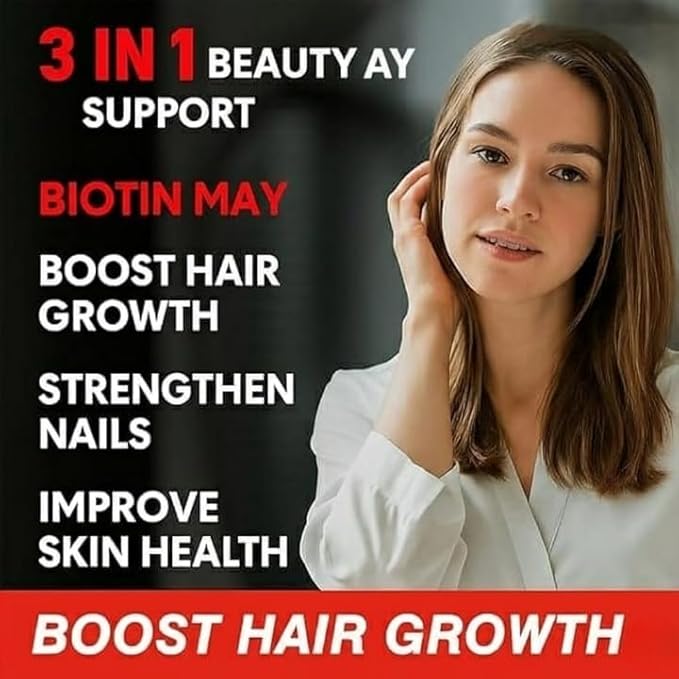 Advanced Biotin for Hair Loss and Hair Growth - Hair Vitamin Supplement for Men and Women 30 Vegan Tablets