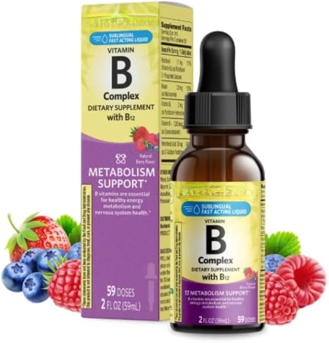 SEDLAV Vitamin B Complex Dietary Supplement with B12 Berry Flavor 2 fl oz Sticker