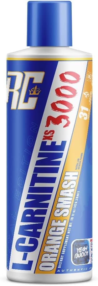 Ronnie Coleman Signature Series L-Carnitine XS 3000 Liquid Amino Acids Metabolism and Lean Muscle Strength Support Stimulant Free Sugar Free Zero Carbs Orange Smash 16 Oz