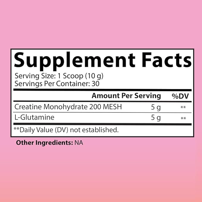 Better Booty Glute Scoop Creatine for Women Creatine + L’Glutamine Amino Acid Perfect Drink Mix Supplement Unflavored (300 Grams 30 Servings)