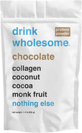 drink wholesome Chocolate Collagen Protein Powder for Sensitive Stomachs | Minimally-Processed Whole-Food Protein | Additive-Free Dairy-Free Gluten-Free | Low FODMAP