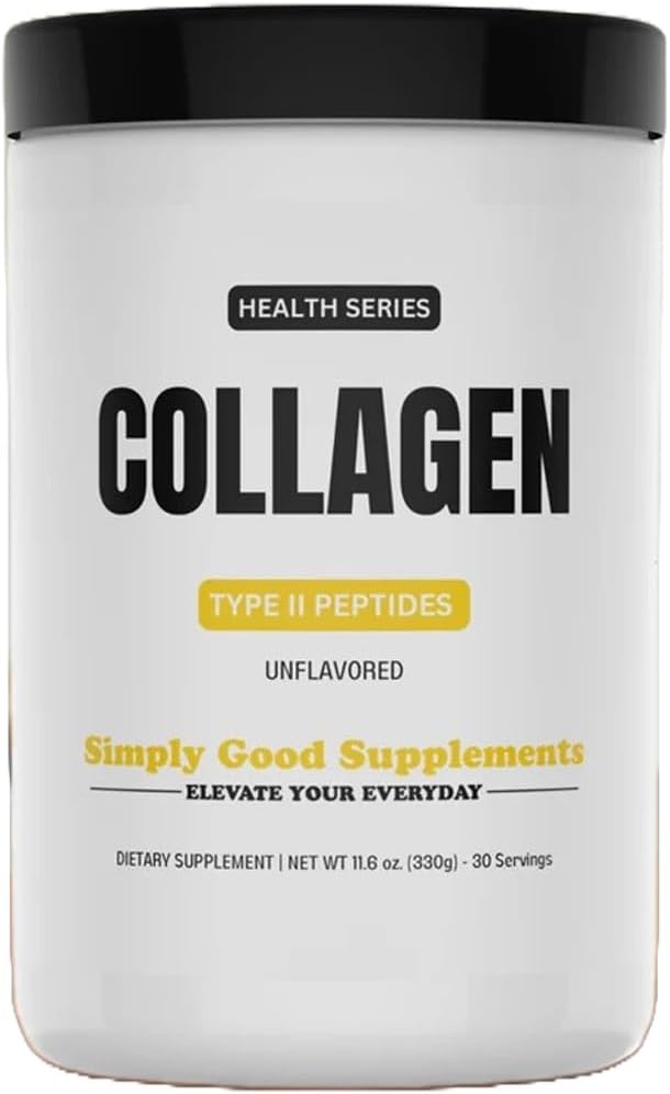 Collagen Powder – 11g Type II Hydrolyzed Collagen Peptides per Serving – Supports Joint Function Skin Elasticity &amp Bone Health – Unflavored – 30 Servings