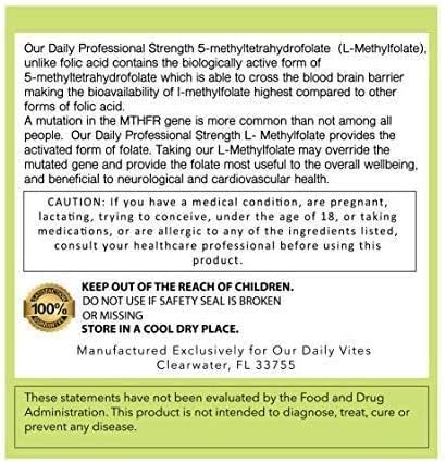 AND GIVE US TODAY OUR DAILY L-Methylfolate 15mg (2 Bottles) - 180 Capsules - Professional Strength Active Methyl Folate - 5-MTHF Supplement - Non GMO Gluten Free No Fillers