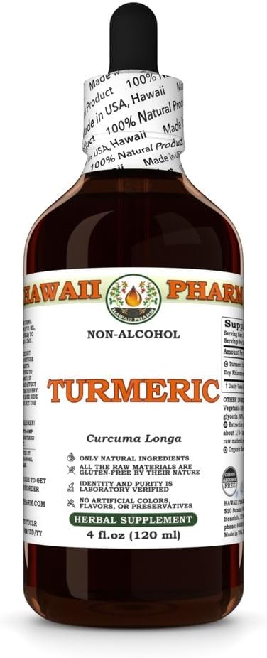 Turmeric (Curcuma Longa) Dry Rhizome Glycerite All Natural Vegan Lab Tested Alcohol-Free Liquid Extract - 4 fl.oz