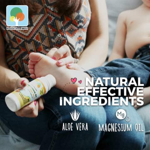 Magnesium Oil Calming Roll-On for Kids with Aloe Vera Roman Chamomile &amp Lavender Natural Relaxation Support for Anxiety Nervousness &amp Hyperactivity Gentle Formula for Daily Use 3 fl oz