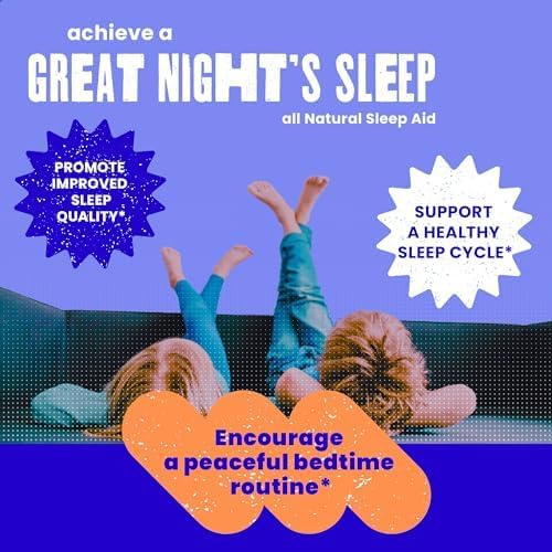 SAM+LEO Sleep Gummies for Kids &amp Teens with Melatonin Passion Flower &amp Vitamin B6 - Gentle Sleep Aid Gummies for Restful Sleep | Natural Drug Free Vegan &amp Gluten Free Passion Fruit Fla