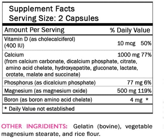 Calcium Magnesium Supplement - Men’s Calcium Magnesium Complex Balanced Minerals Vitamin D Supplement D3 Vitamin Vitamin D Boost Natural Supplements for Men Phosphorus Combo 2Bot