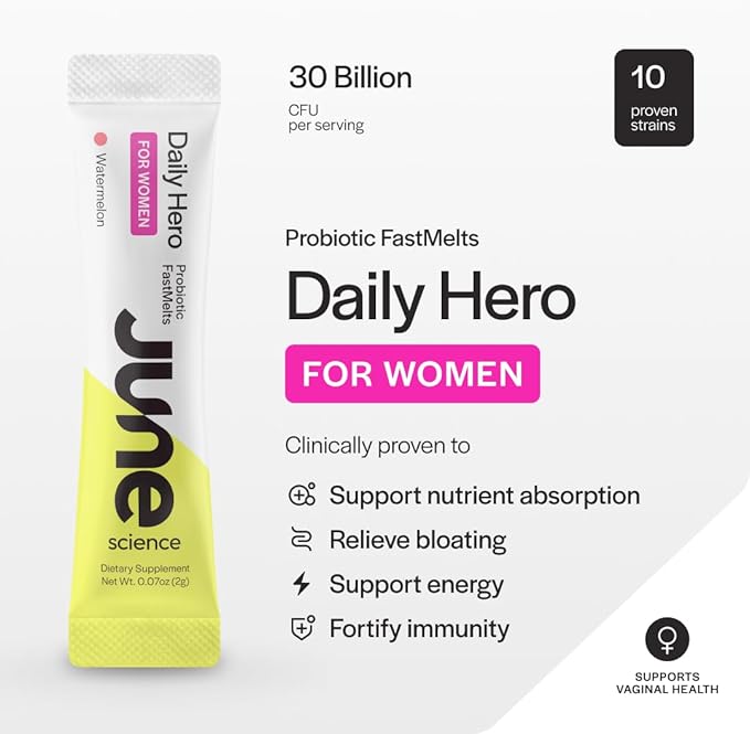 Daily Hero for Women | Fast Melt Pre + Probiotic for Women (30 Pack Watermelon)
