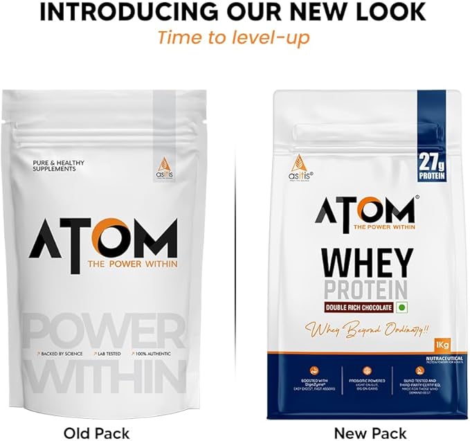 Asitis Nutrition AS-IT-is Atom Whey Protein 1kg/35.2 Oz with Digestive Enzymes | USA Labdoor Certified for Accuracy &amp Purity | Double Rich Chocolate Flavor | 27g Protein | 5.7g Bcaaâ