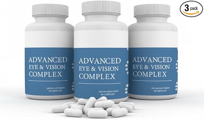 #1 Complete Research Vision Formula Advanced Eye Health Vitamin &amp Mineral Supplement Support w/Bilberry Lutein Zeaxanthin Lycopene Resveratrol | Eye Strain Dry Eyes 180 caps (3 Pack)