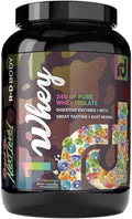 Whey Isolate Protein Powder Fruity Cereal 1 Whey – 24g Whey Isolate Protein per Scoop with Digestive Enzymes Plus MCTs - Low Carb Low Lactose Gluten Free - 25 Servings