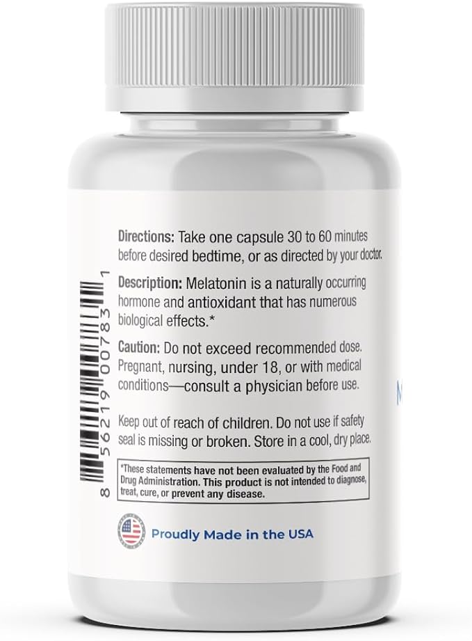 120mg Extra Strength Melatonin MAX - Single Capule Dose - High Dosage Melatonin Ensures Amply Supply Of This Important Hormone - 100% Drug-Free Vegan Non-GMO Gluten-Free (30 Capsules)