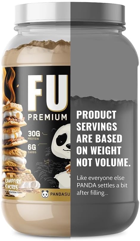 Underground Bio Labs Panda Fuel Premium Protein WheyHydrolyzed CollagenCaseinProbiotics Enzymes Keto FriendlyTime Release 25 Servings (2.5 Pound Campfire S'Mores)