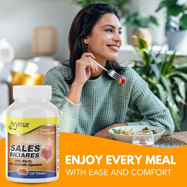 Arymar Sales Biliares Ox Bile with Digestive Enyzmes 120 Tablets