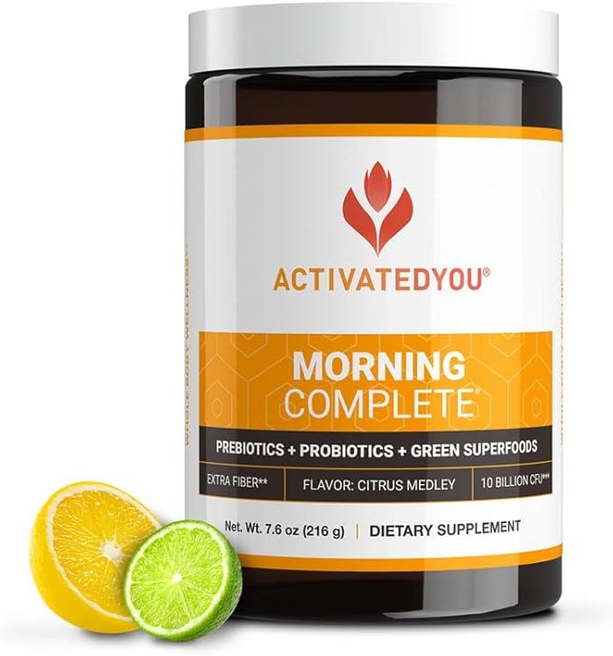 ACTIVATEDYOU Morning Complete Prebiotics Probiotics and Green Superfoods (Citrus Medley) &amp Nighttime Complete Ashwaghanda (Raspberry Lemonade) 30 Servings
