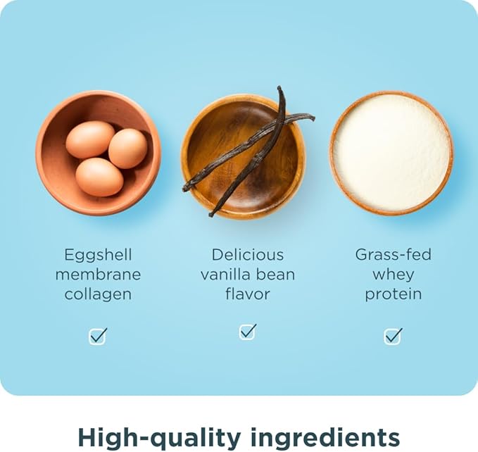 Ancient Nutrition Grass Fed Whey Protein Vanilla Bean 23g Protein 20 Servings Hydrolyzed Collagen Peptides Organic Regenerative A2/A2 Milk Protein