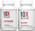 10X Health Optimize (Daily) &amp Sleep (PM) Bundle - Methylated Multivitamin Capsules + Magnesium L Theanine &amp Melatonin