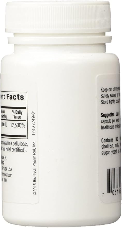 D3-50 50000iu - Bio-Tech Pharmacal - 100 Capsules - Pack of 2