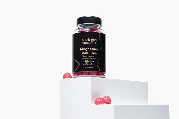 Black Girl Vitamins - Magnesium Gummies for Sleep Immunity and Bone Support. Magnesium Citrate Supplement with (100mg) per Serving Gluten-Free (Mixed Berry). 60ct