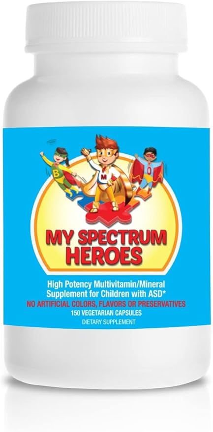 My Spectrum Heroes Children's Multivitamin Supplement - Acetyl-l-carnitine Choline Coenzyme Q10 Inositol MSM MTHF NAC for Daily Nutritional Help and Cognitive Health (150 Capsules)