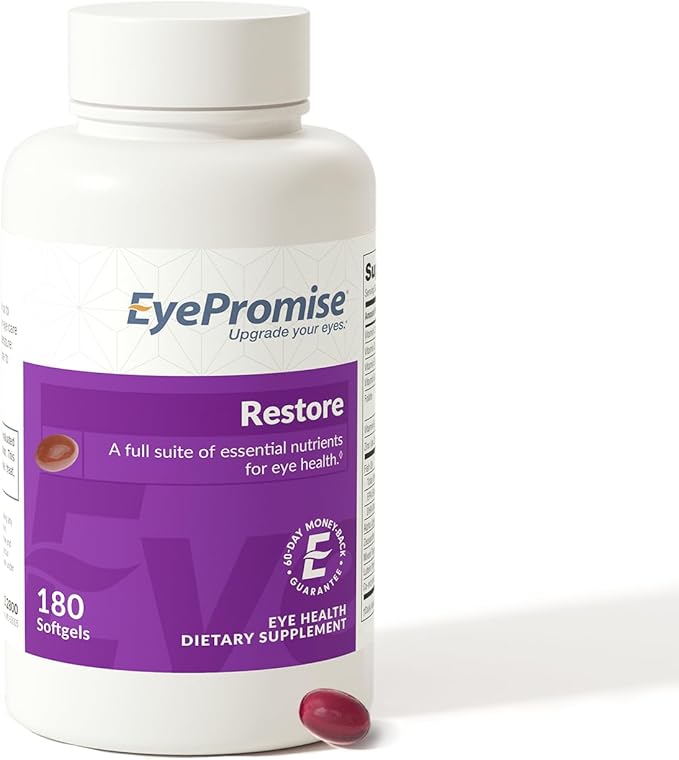 EyePromise Restore Eye Health Supplements - 180 Softgels 90-Day Supply - Omega 3 Supplement for Aging Eyes with Lutein and Zeaxanthin Fish Oil EPA DHA &amp Eye Vitamins and Nutrients