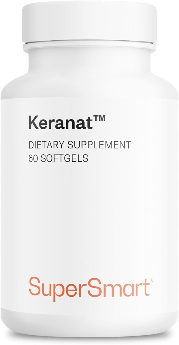 Supersmart - Keranat (Advanced Formula with Biotin) - Hair Supplement for Volume &amp Growth - Hair Loss Vitamins | Non-GMO &amp Gluten Free - 60 Softgels