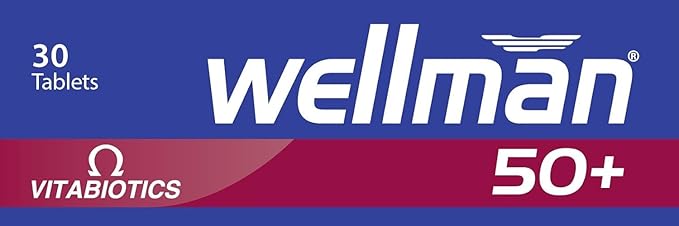 UK's Wellman 50+ Tablets | 30 Nutrients - Contributes to Reduce Tiredness &amp Fatigue (Pack of 1)