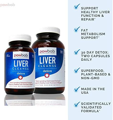 powbab Liver Cleanse Detox. #1 Patent-Pending Optimized Repair Formula. Liver Md Focus Research with Organic Baobab Beet Root Powder and Goji. Beats Milk Thistle Silymarin &amp Dandelion (120 capsu