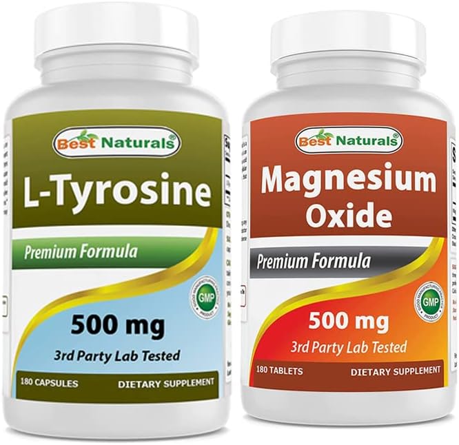 Best Naturals L-Tyrosine 500 Mg &amp Magnesium Oxide 500 mg