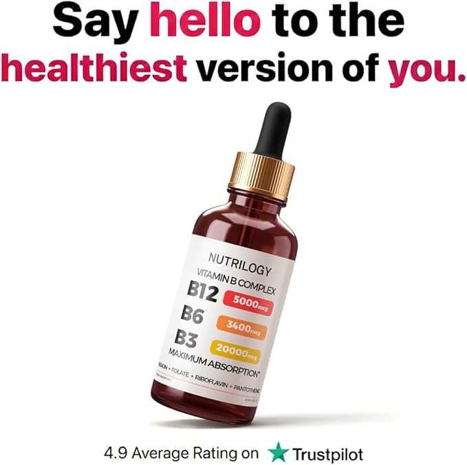 Vitamin B Complex for Men &amp Women - Riboflavin B2 B3 B5 B6 B12 | B-Complex Supplement - Nerve Pain Energy Brain &amp Heart Support - Made in USA 60 Servings