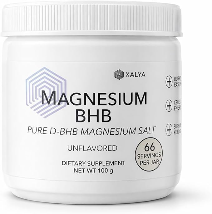 Magnesium BHB – Exogenous Ketone Keto BHB Powder Beta Hydroxybutyrate Clean Ketone Fuel for Energy Focus &amp Performance Ketone Salts Dissolves Easily in Hot or Cold Water Unflavored 66 Servi