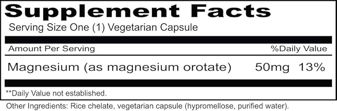 Magnesium Orotate 100 Vegetarian Capsules - Clinical Strength